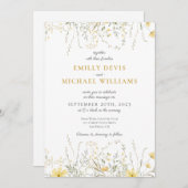 Faire-part de mariage d'aquarelle Fleur sauvage ja (Devant / Derrière)