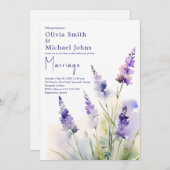 Faire-part de mariage d'aquarelle fleur sauvage La (Devant / Derrière)