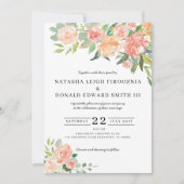 Faire-part de mariage d'aquarelle florale (Devant)