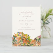 Faire-part de mariage d'aquarelle florale (Debout devant)