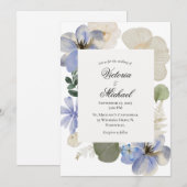 Faire-part de mariage d'aquarelle florale (Devant / Derrière)