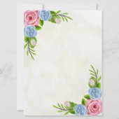 Faire-part de mariage d'aquarelle florale (Dos)