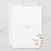 Faire-part de mariage d'aquarelle florale blanc (Dos)