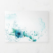 Faire-part de mariage d'aquarelle florale bleu per (Page de couverture)