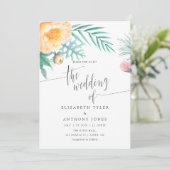 Faire-part de mariage d'aquarelle florale de la Mo (Debout devant)