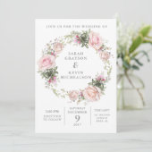 Faire-part de mariage d'aquarelle florale de print (Debout devant)
