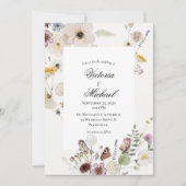Faire-part de mariage d'aquarelle florale de print (Devant)