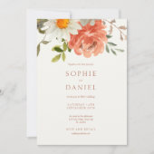 Faire-part de mariage d'aquarelle florale doux (Devant)