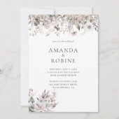 Faire-part de mariage d'aquarelle florale minimali (Devant)