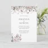 Faire-part de mariage d'aquarelle florale minimali (Debout devant)