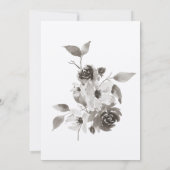 Faire-part de mariage d'aquarelle florale Sepia (Dos)