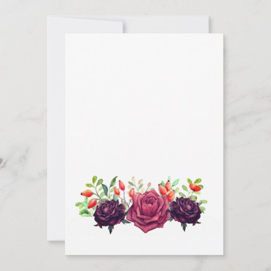 Faire-part de mariage d'aquarelle florale violet l (Dos)