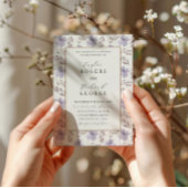 Faire-part de mariage d'aquarelle florale violet m