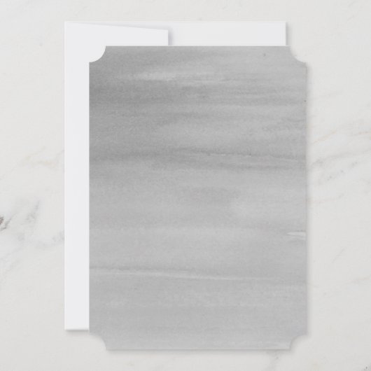 Faire-part de mariage d'aquarelle gris (Dos)