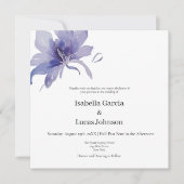 Faire-part de mariage d'aquarelle Iris violet (Devant)