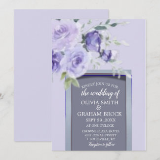 Faire-part de mariage d'aquarelle Lilac