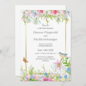 Faire-part de mariage d'aquarelle Lilies (Devant / Derrière)