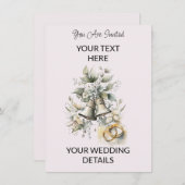 Faire-part de mariage d'aquarelle mariage Bells (Devant / Derrière)