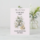 Faire-part de mariage d'aquarelle mariage Bells (Debout devant)