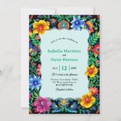 Faire-part de mariage d'aquarelle mexicaine (Devant)