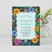 Faire-part de mariage d'aquarelle mexicaine (Debout devant)