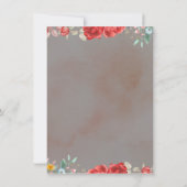 Faire-part de mariage d'aquarelle noire et rouge (Dos)