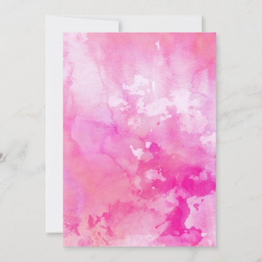Faire-part de mariage d'aquarelle Ombre - rose (Dos)