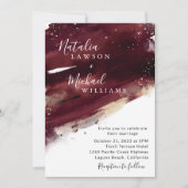 Faire-part de mariage d'aquarelle or de Bourgogne (Devant)