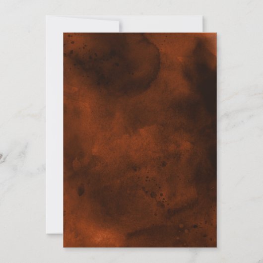 Faire-part de mariage d'aquarelle orange turquoise (Dos)