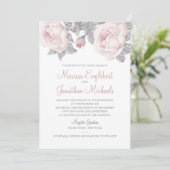 Faire-part de mariage d'aquarelle Peony (Debout devant)