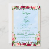 Faire-part de mariage d'aquarelle romantique (Devant)