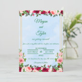 Faire-part de mariage d'aquarelle romantique (Debout devant)