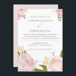 Faire-part de mariage d'aquarelle romantique<br><div class="desc">Faire-part de mariage Whimsical avec de belles aquarelles illustrations de pivoines et de rose. Il s'agit d'une partie d'une suite mariage. Des éléments correspondants sont disponibles.</div>
