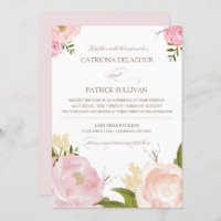 Faire-part de mariage d'aquarelle romantique
