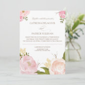 Faire-part de mariage d'aquarelle romantique (Debout devant)