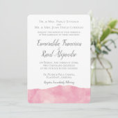 Faire-part de mariage d'aquarelle rose Cotton Cand (Debout devant)