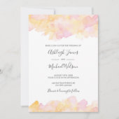 Faire-part de mariage d'aquarelle rose et rose (Devant)