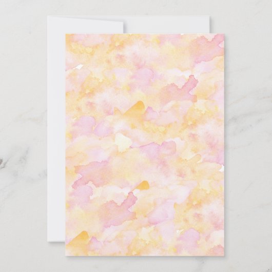 Faire-part de mariage d'aquarelle rose et rose (Dos)