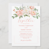 Faire-part de mariage d'aquarelle rose Floral mode (Devant)