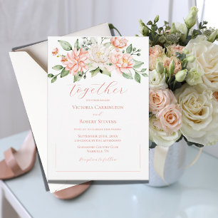 Faire-part de mariage d'aquarelle rose Floral mode