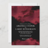 Faire-part de mariage d'aquarelle rouge romantique (Devant)