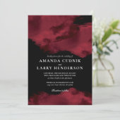 Faire-part de mariage d'aquarelle rouge romantique (Debout devant)
