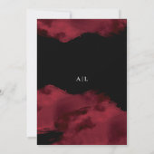 Faire-part de mariage d'aquarelle rouge romantique (Dos)