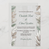 Faire-part de mariage d'aquarelle rustique botaniq (Devant / Derrière)