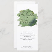 Faire-part de mariage d'aquarelle simple (Devant / Derrière)