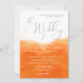 Faire-part de mariage d'aquarelle Tangerine (Devant)