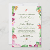 Faire-part de mariage d'aquarelle tropicale (Devant)