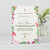 Faire-part de mariage d'aquarelle tropicale (Debout devant)
