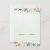 Faire-part de mariage d'aquarelle verte (Dos)