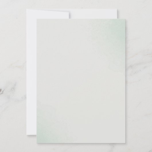 Faire-part de mariage d'aquarelle verte (Dos)